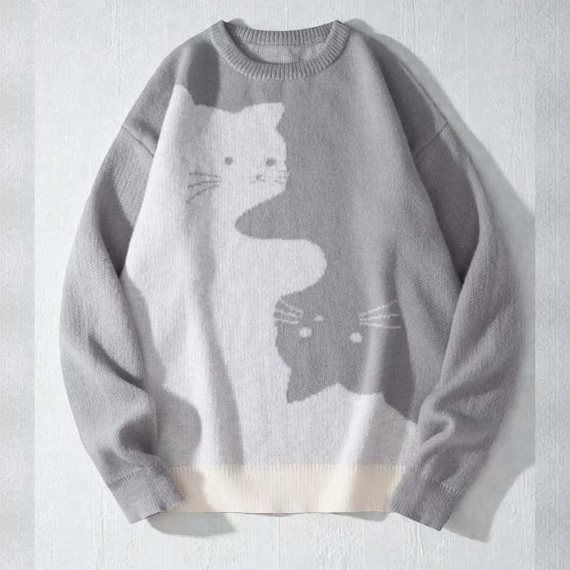 Contrast Cat Sweater