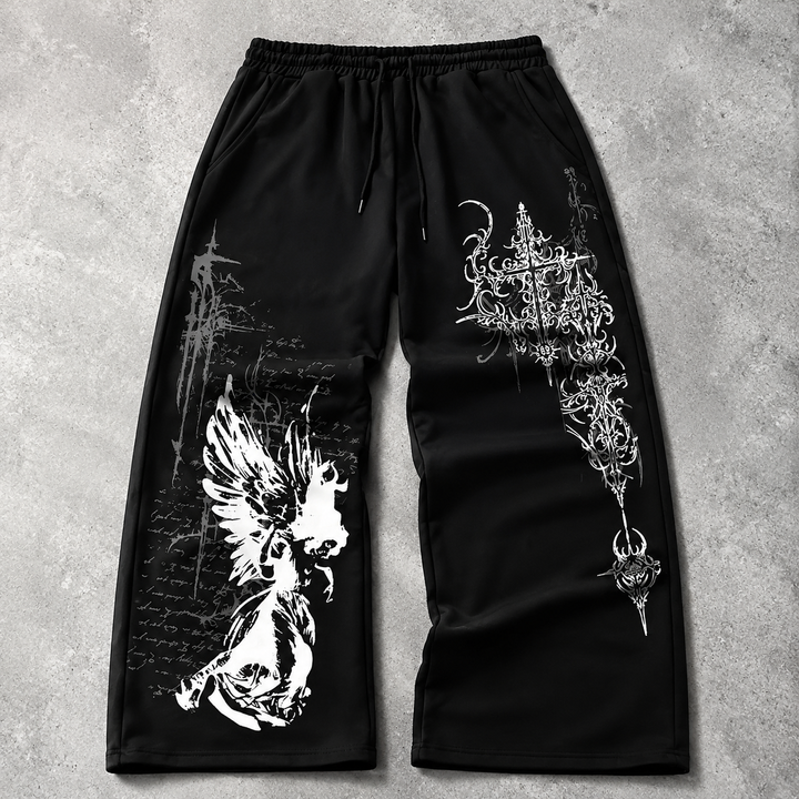 Gothic Graphic Print Casual Sweatpants