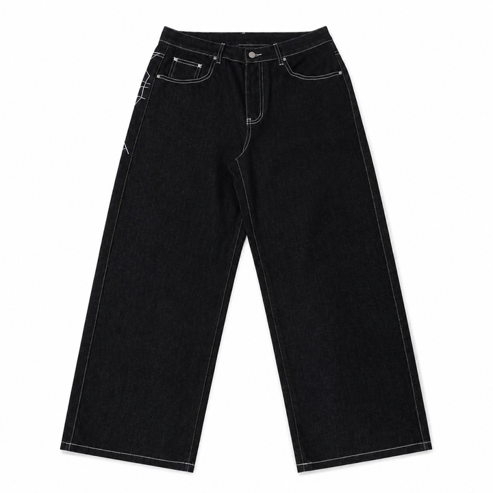 Spider Web Graphic Denim Jeans