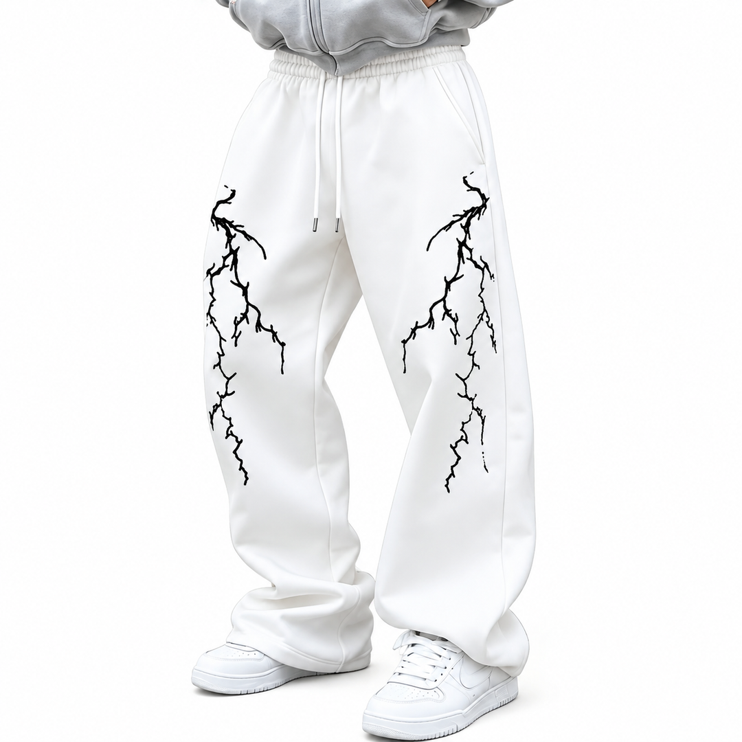 Lightning Crack Wide-Leg Sweatpants