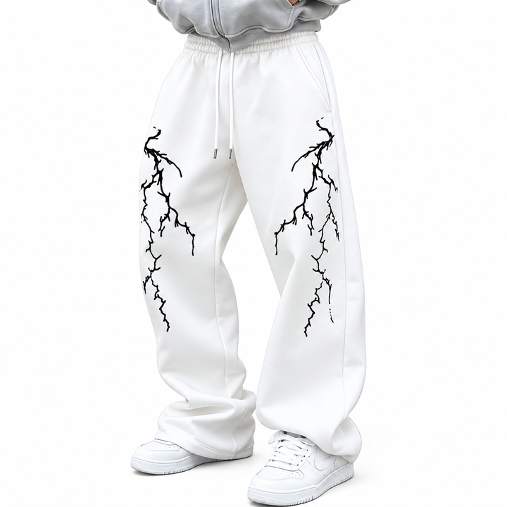 Lightning Crack Wide-Leg Sweatpants