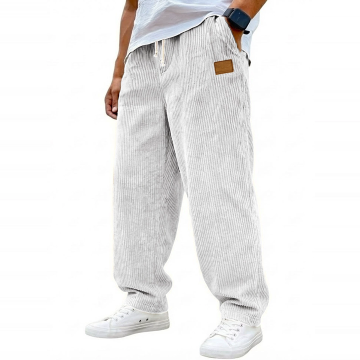 Textured Wide-Leg Drawstring Pants